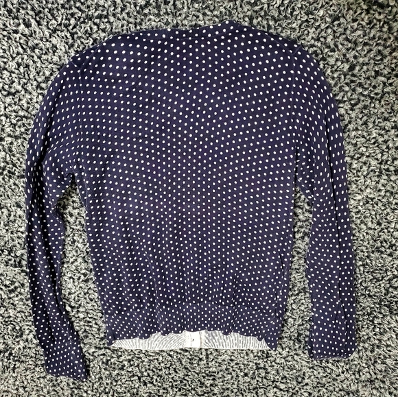 LOFT Blue & White Poka Dot Button up - Picture 9 of 12